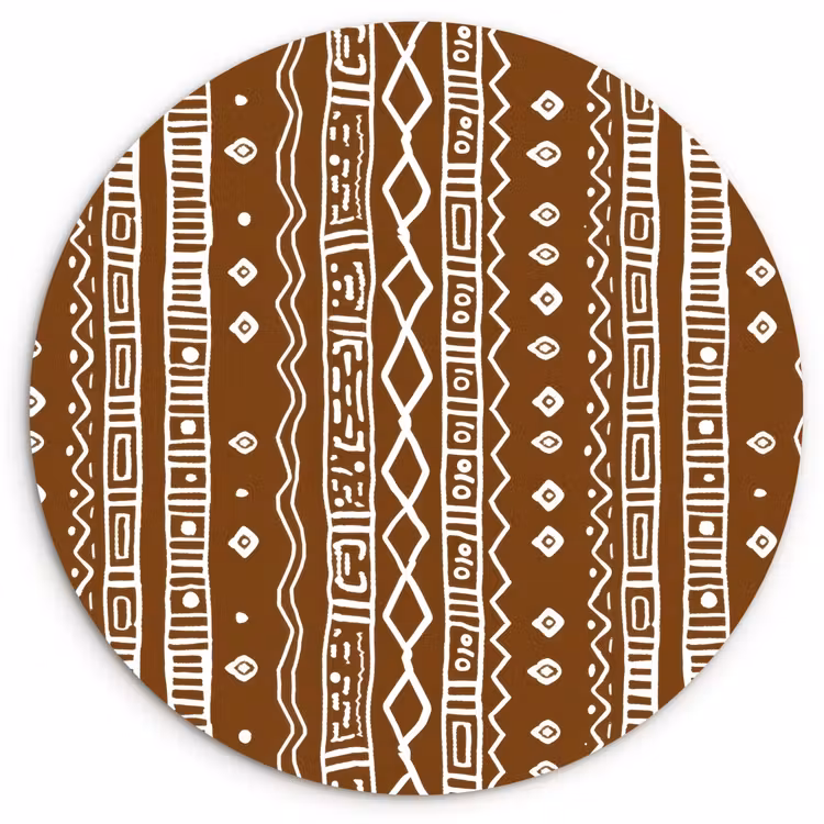 Forexbild Rund - Schokoladenbraun – Ethno – Tribal – Muster — 1