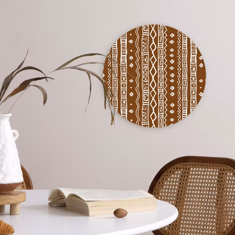 Forexbild Rund - Schokoladenbraun – Ethno – Tribal – Muster — 4