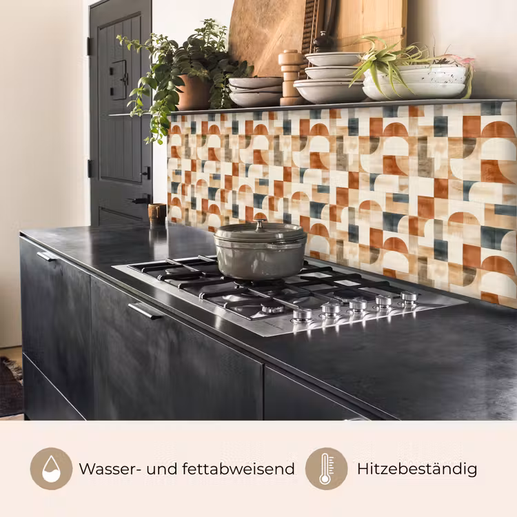 Küchenrückwand - Terrakotta – Geometrisch – Aquarell – Textur — 5