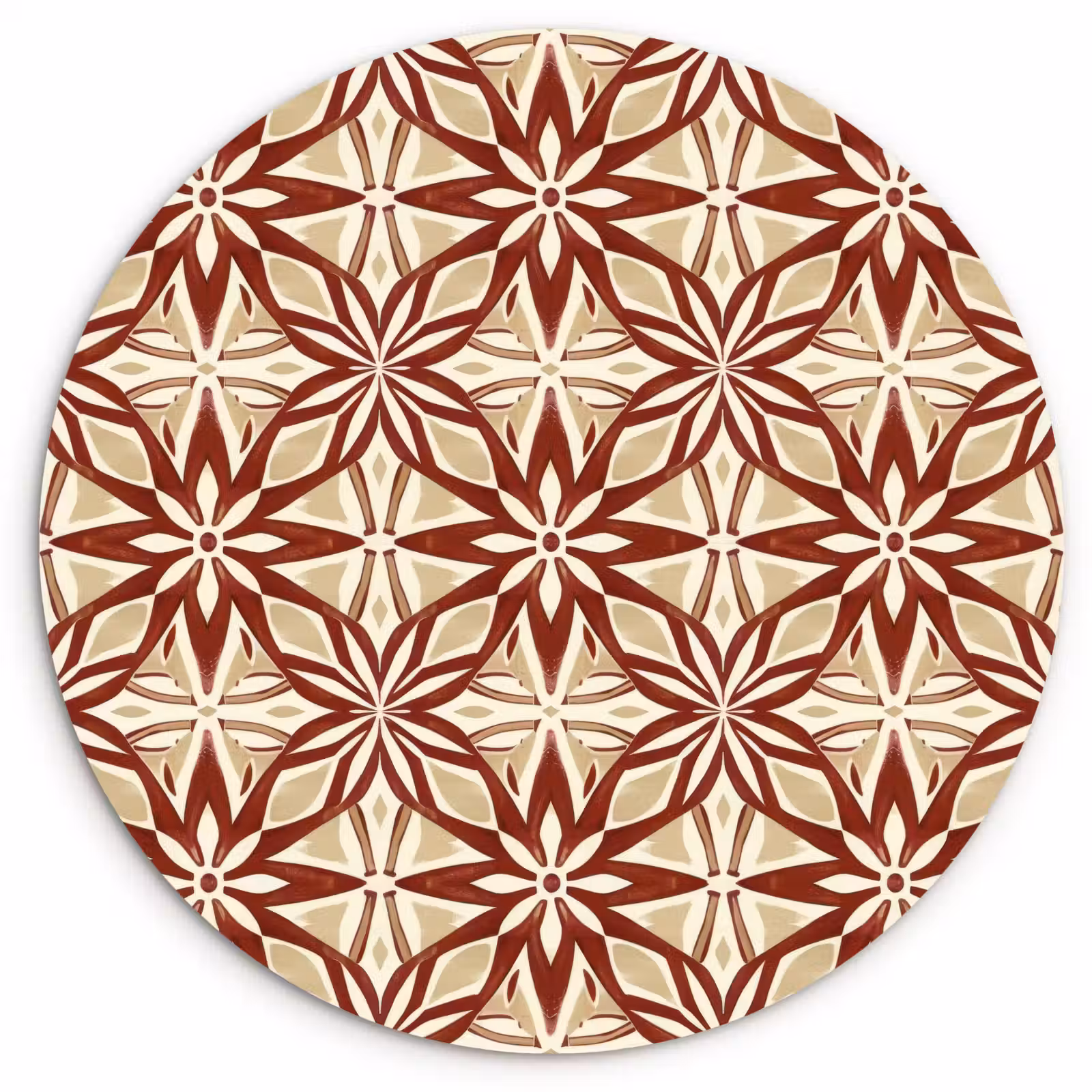 Forexbild Rund - Bordeauxrot – Geometrisch – Fliese – Muster — 1