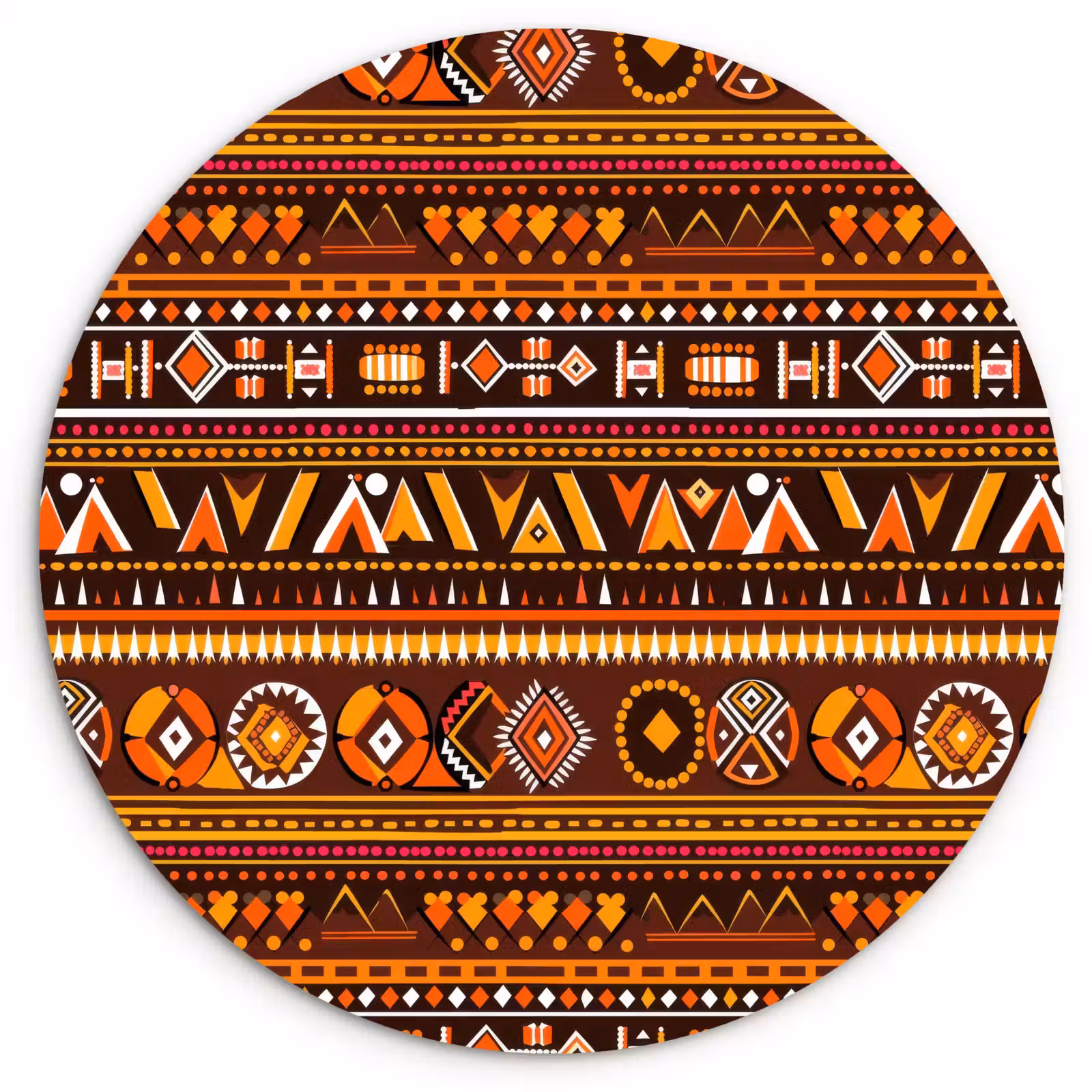 Forexbild Rund - Orange – Ethnisch – Tribal – Geometrisch – Muster — 1