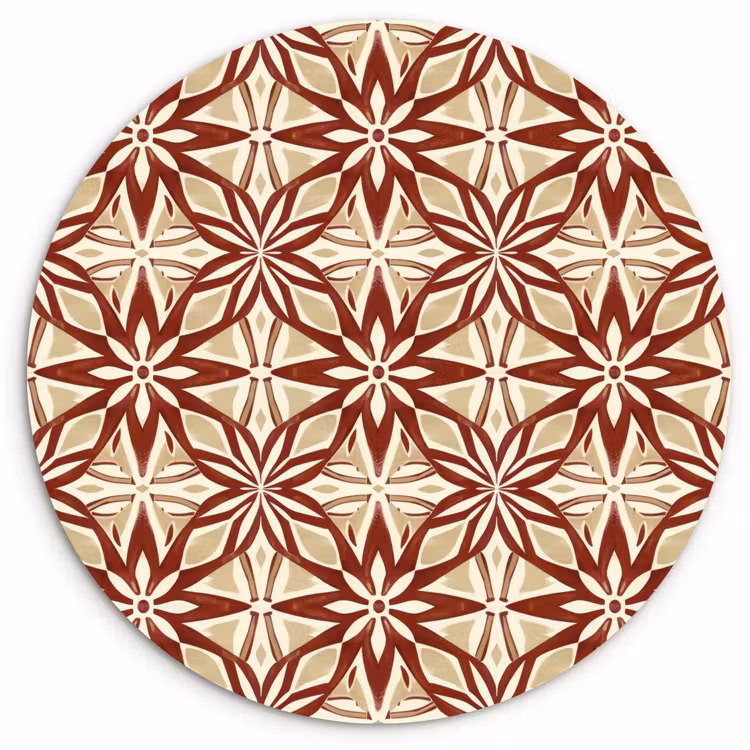 Forexbild Rund - Bordeauxrot – Geometrisch – Fliese – Muster — 1