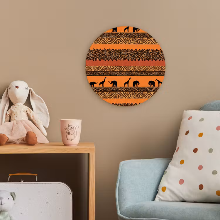 Forexbild Rund - Orange – Safari – Afrikaans – Tiere – Muster — 5
