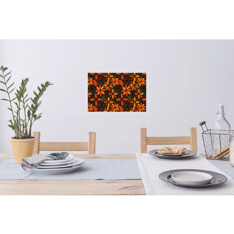 Wandtattoo – Orange – Retro – Blumen – Herbst — 4
