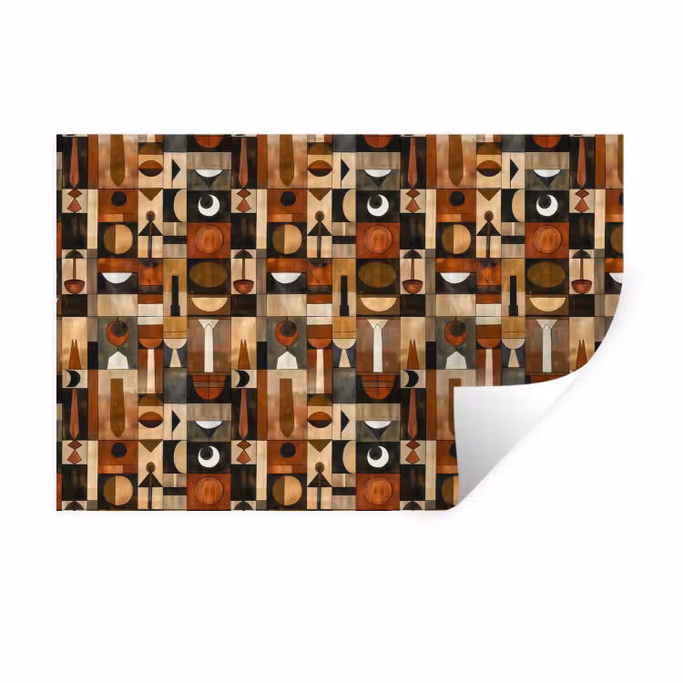 Wandtattoo – Terrakotta – Geometrisch – Mid-Century – Muster — 1