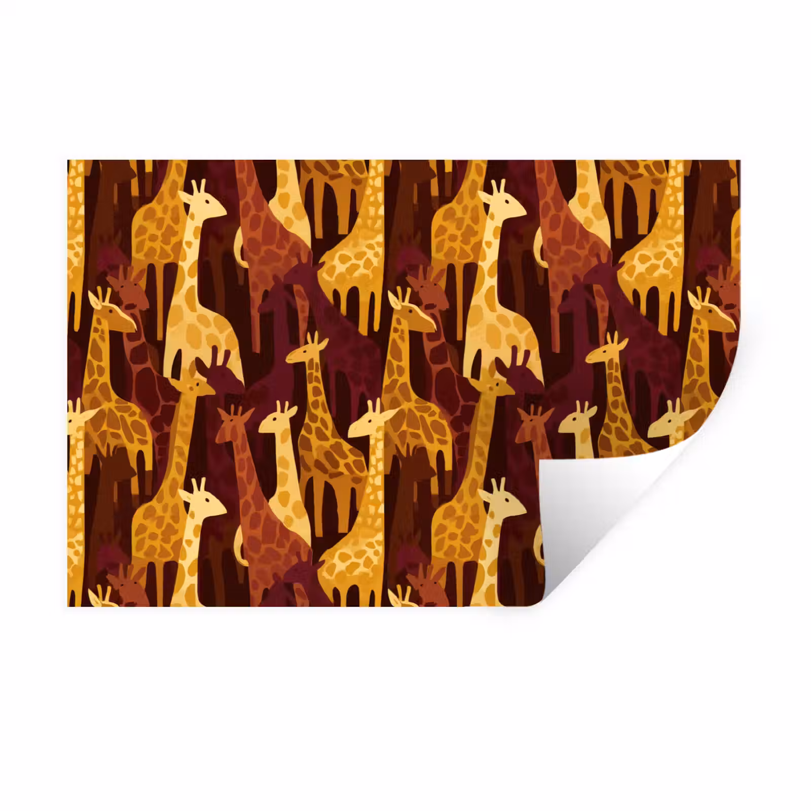 Wandtattoo – Braun – Giraffen – Safari – Muster — 1