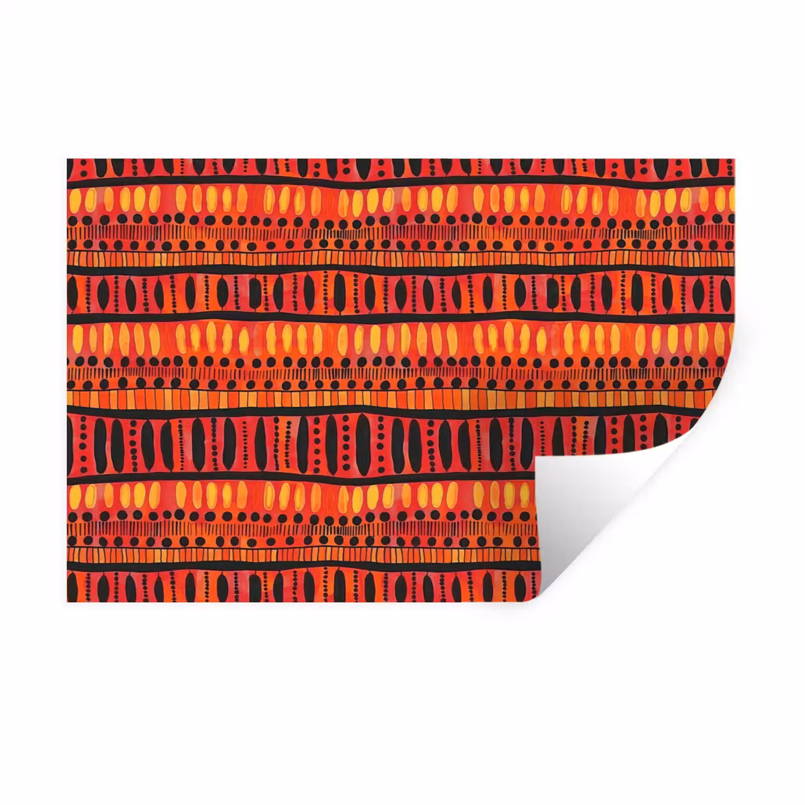 Wandtattoo – Rot – Orange – Ethnisch – Ausdrucksstark – Muster — 1