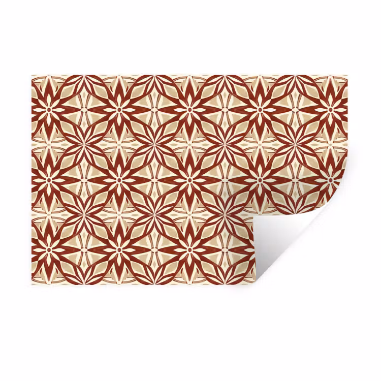 Wandtattoo – Bordeauxrot – Geometrisch – Fliese – Muster — 1