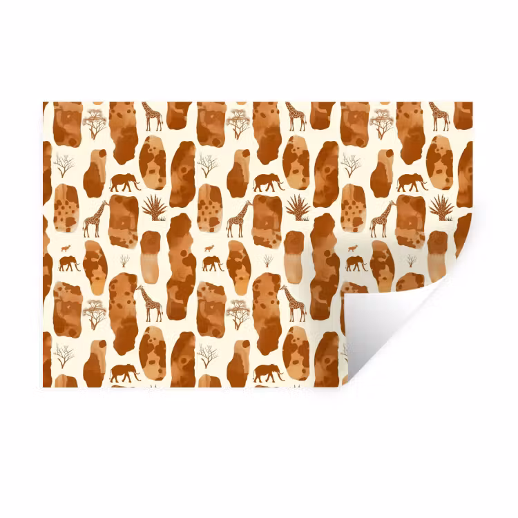 Wandtattoo – Terrakotta – Safari – Tiere – Muster — 1