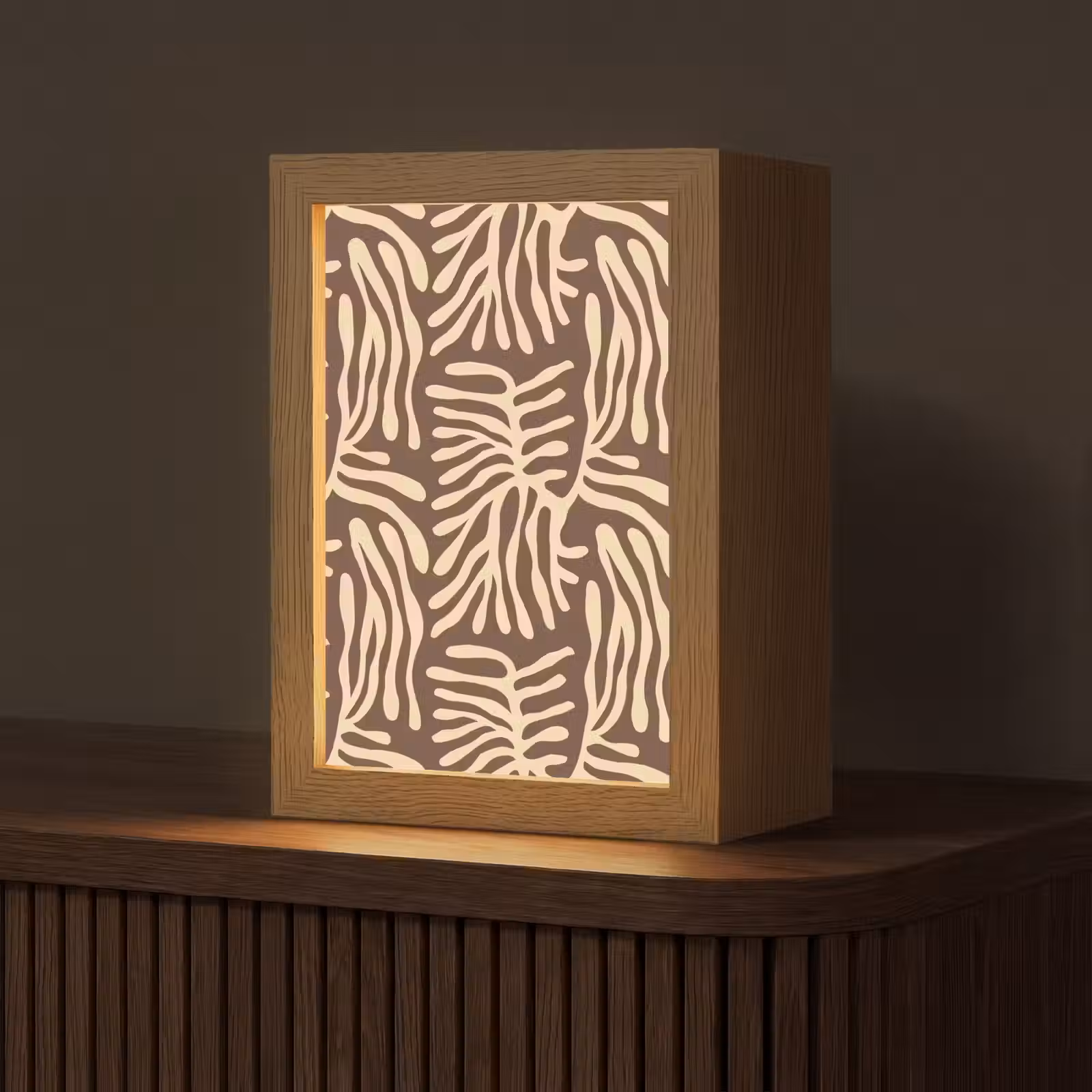 Personalisierte Lightbox - Braun – Koralle – Ausdrucksstark – Muster — 1