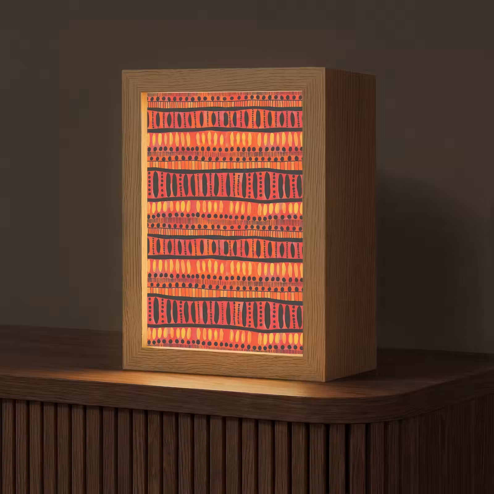 Personalisierte Lightbox - Rot – Orange – Ethnisch – Ausdrucksstark – Muster — 1