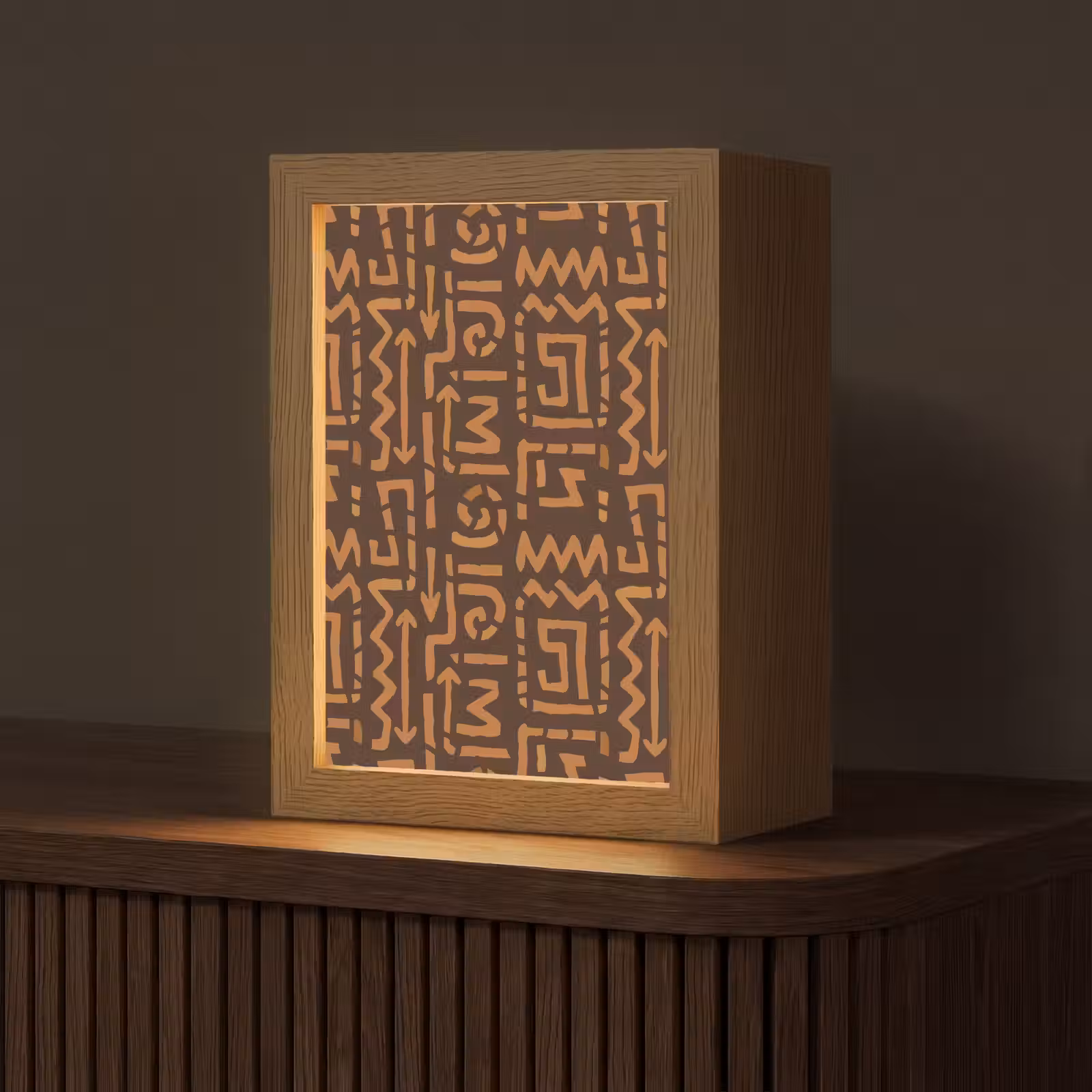 Personalisierte Lightbox - Schokoladenbraun – Ethno – Tribal – Symbole — 1