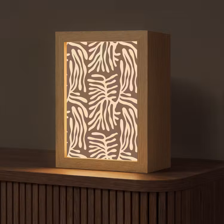 Personalisierte Lightbox - Braun – Koralle – Ausdrucksstark – Muster — 1