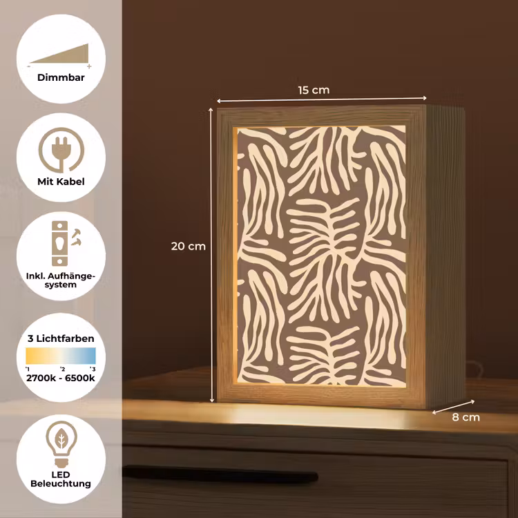 Personalisierte Lightbox - Braun – Koralle – Ausdrucksstark – Muster — 6