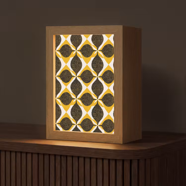 Personalisierte Lightbox - Gelb – Schwarz – Geometrisch – Retro – Struktur — 1