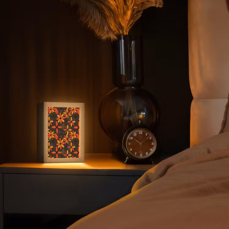 Personalisierte Lightbox - Orange – Retro – Blumen – Herbst — 2