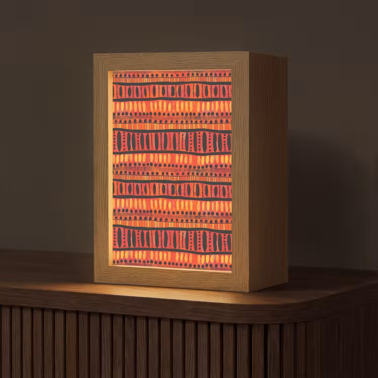 Personalisierte Lightbox - Rot – Orange – Ethnisch – Ausdrucksstark – Muster — 1