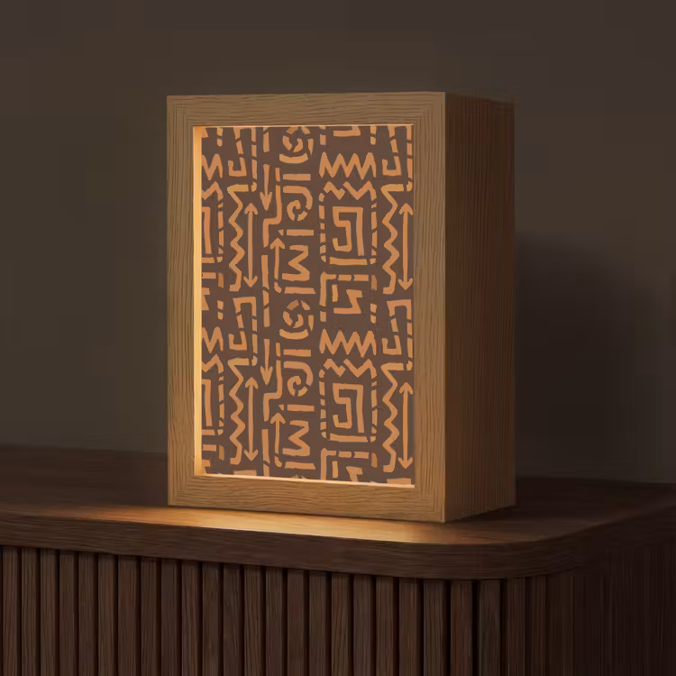 Personalisierte Lightbox - Schokoladenbraun – Ethno – Tribal – Symbole — 1