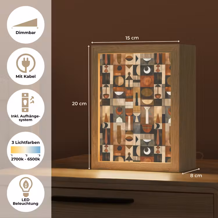 Personalisierte Lightbox - Terrakotta – Geometrisch – Mid-Century – Muster — 6