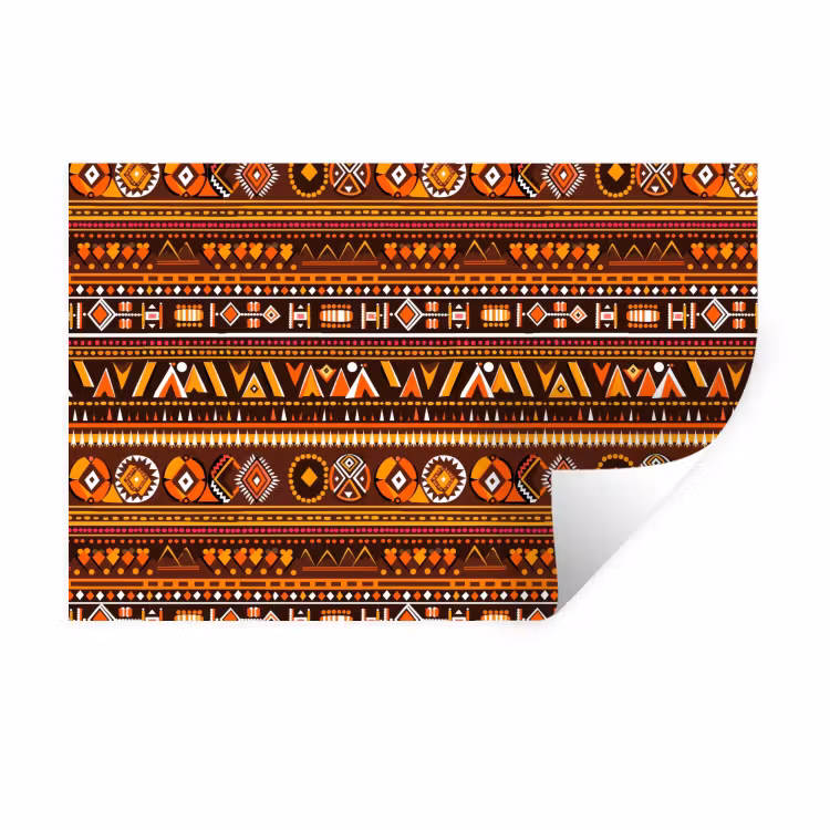 Wandtattoo – Orange – Ethnisch – Tribal – Geometrisch – Muster — 1