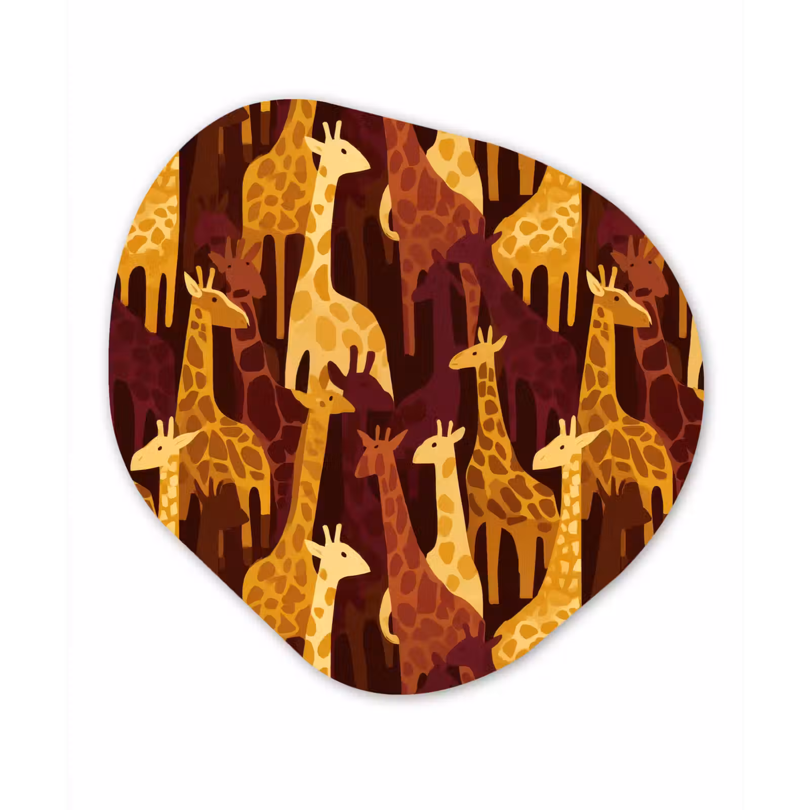 Alu-Dibond-Bild Organische Form - Braun – Giraffen – Safari – Muster — 1