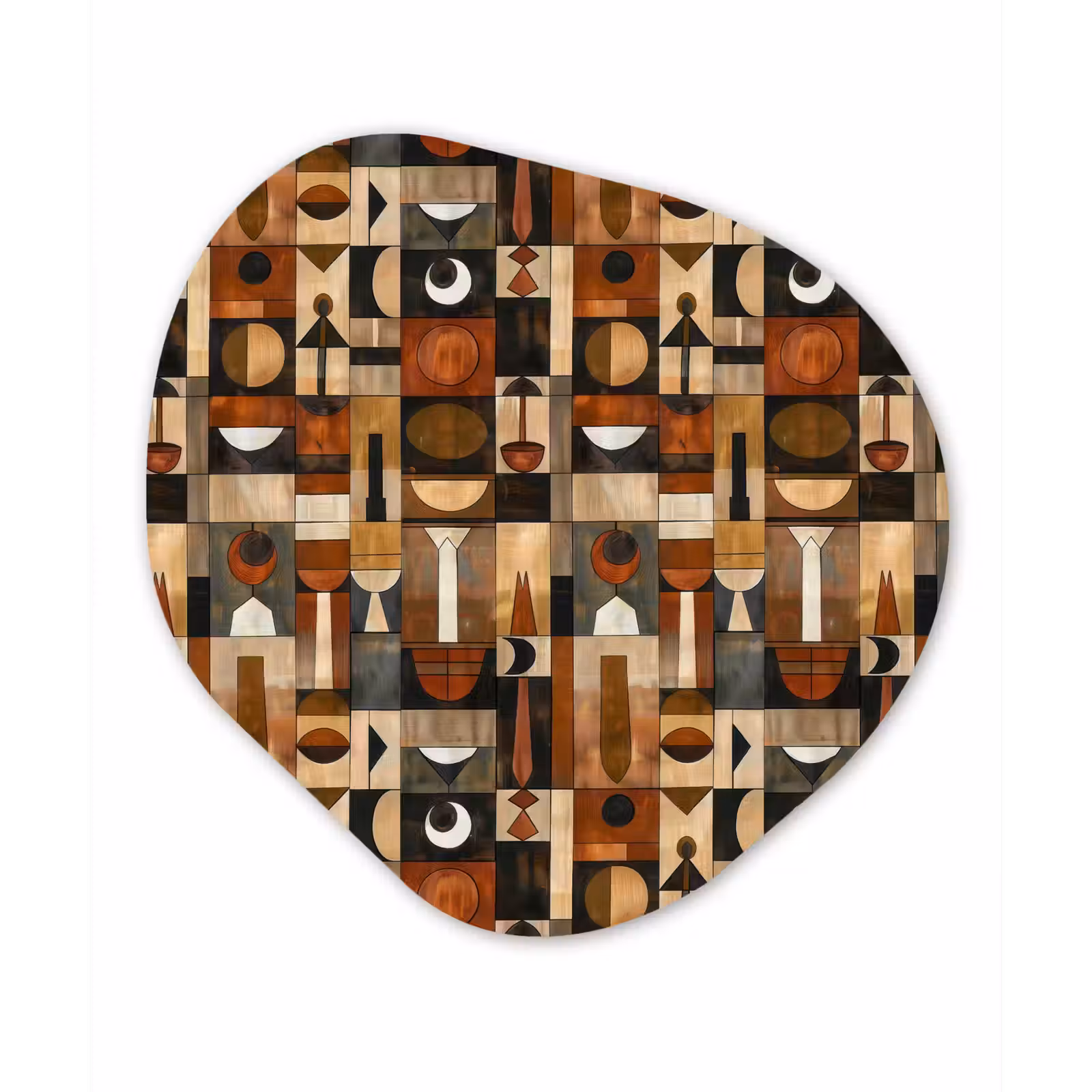 Alu-Dibond-Bild Organische Form - Terrakotta – Geometrisch – Mid-Century – Muster — 1