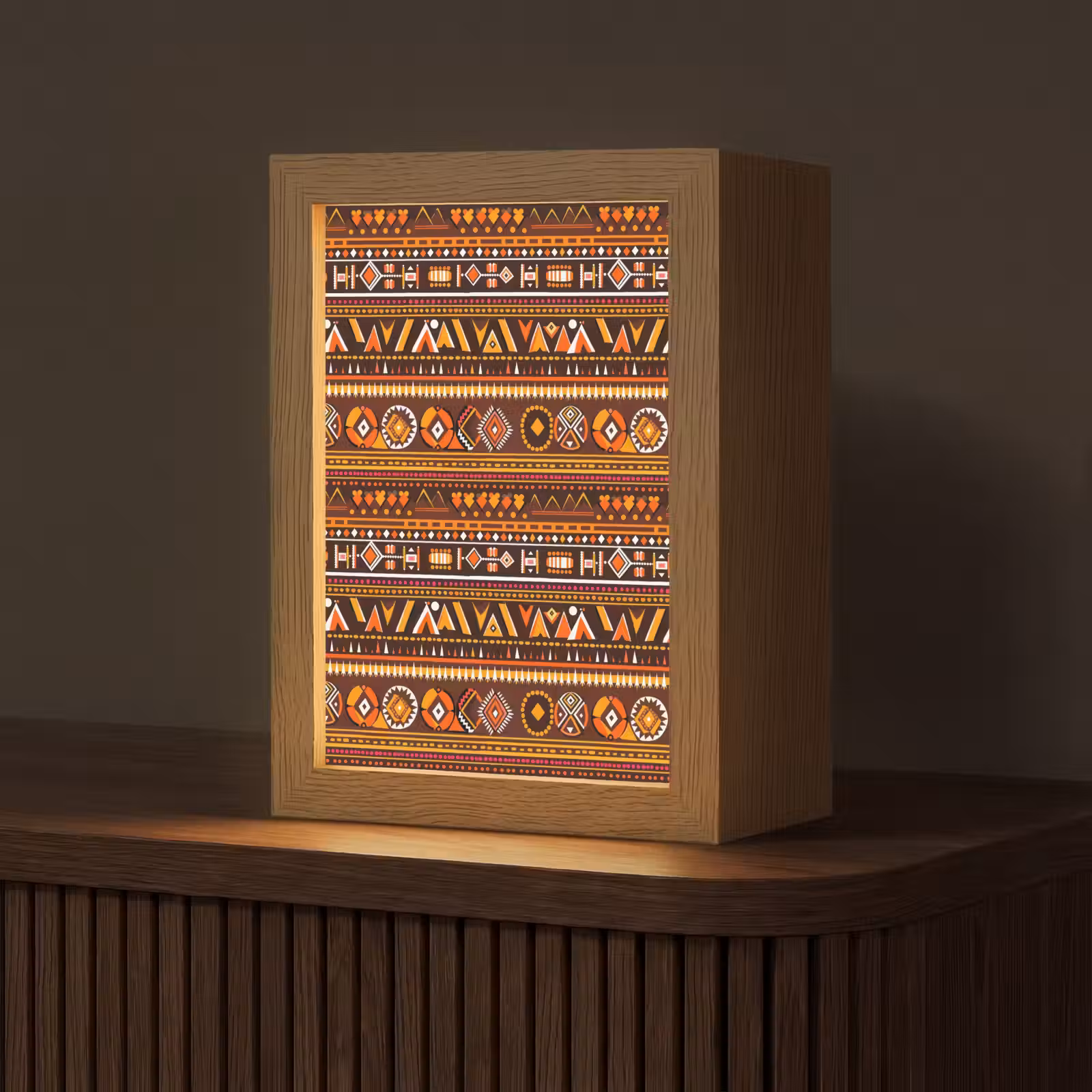 Personalisierte Lightbox - Orange – Ethnisch – Tribal – Geometrisch – Muster — 1