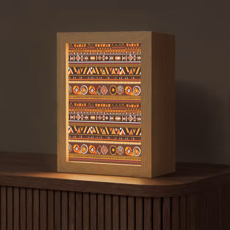 Personalisierte Lightbox - Orange – Ethnisch – Tribal – Geometrisch – Muster — 1