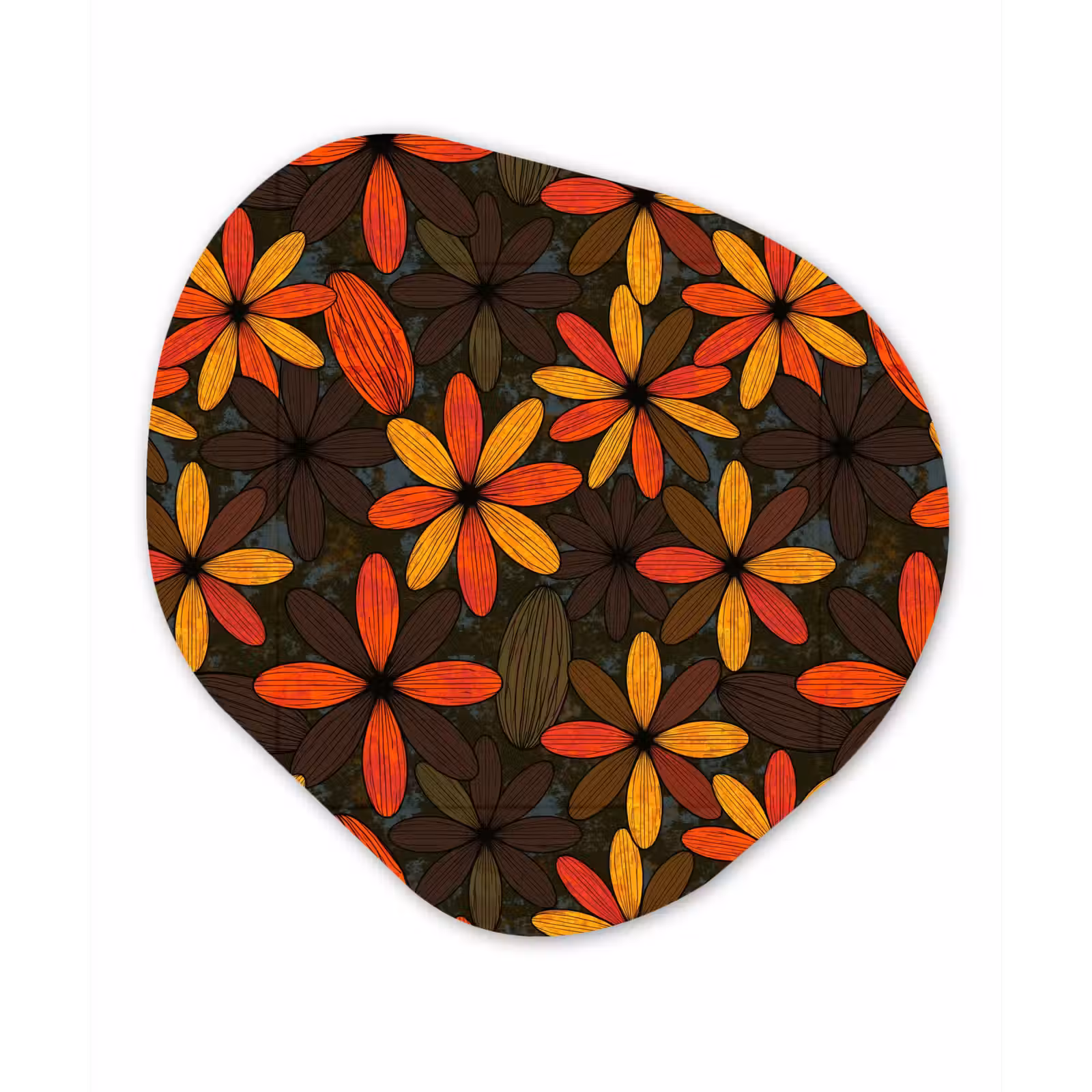 Forexbild Organische Form - Orange – Retro – Blumen – Herbst — 1