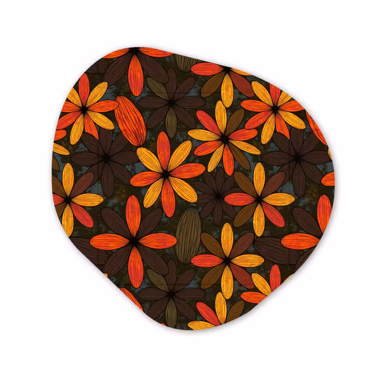Forexbild Organische Form - Orange – Retro – Blumen – Herbst — 1