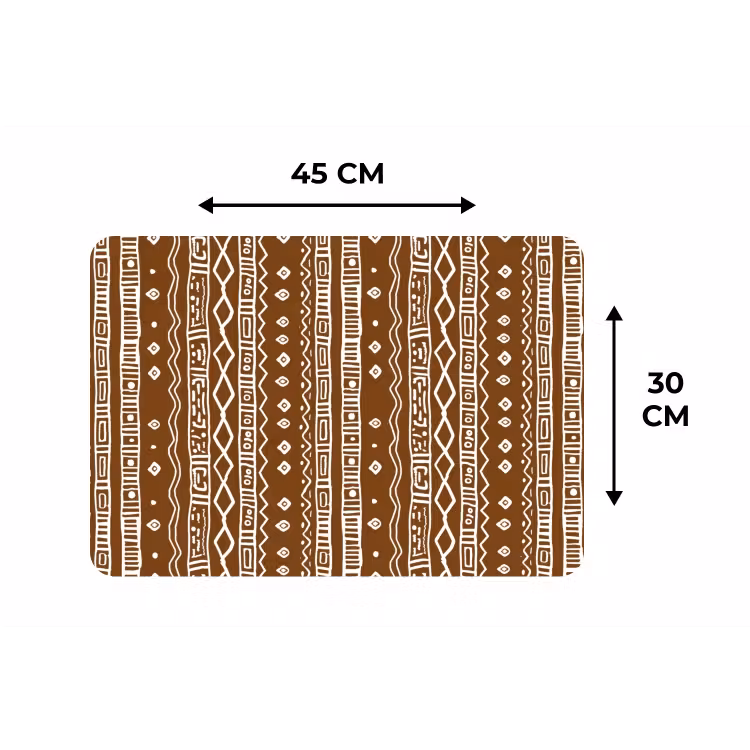 Tischset - 6 Stück - Schokoladenbraun – Ethno – Tribal – Muster — 3