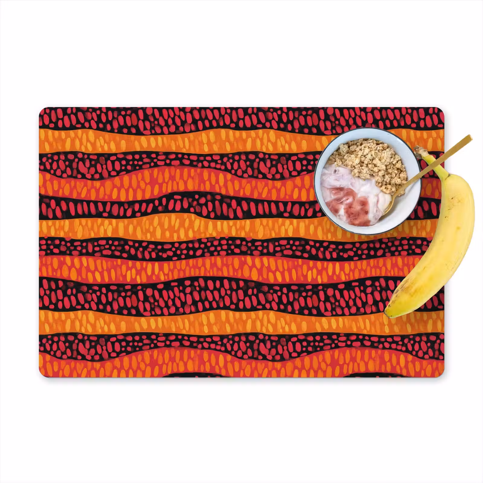 Tischset - 6 Stück - Orange – Rosa – Ausdrucksstark – Muster — 1