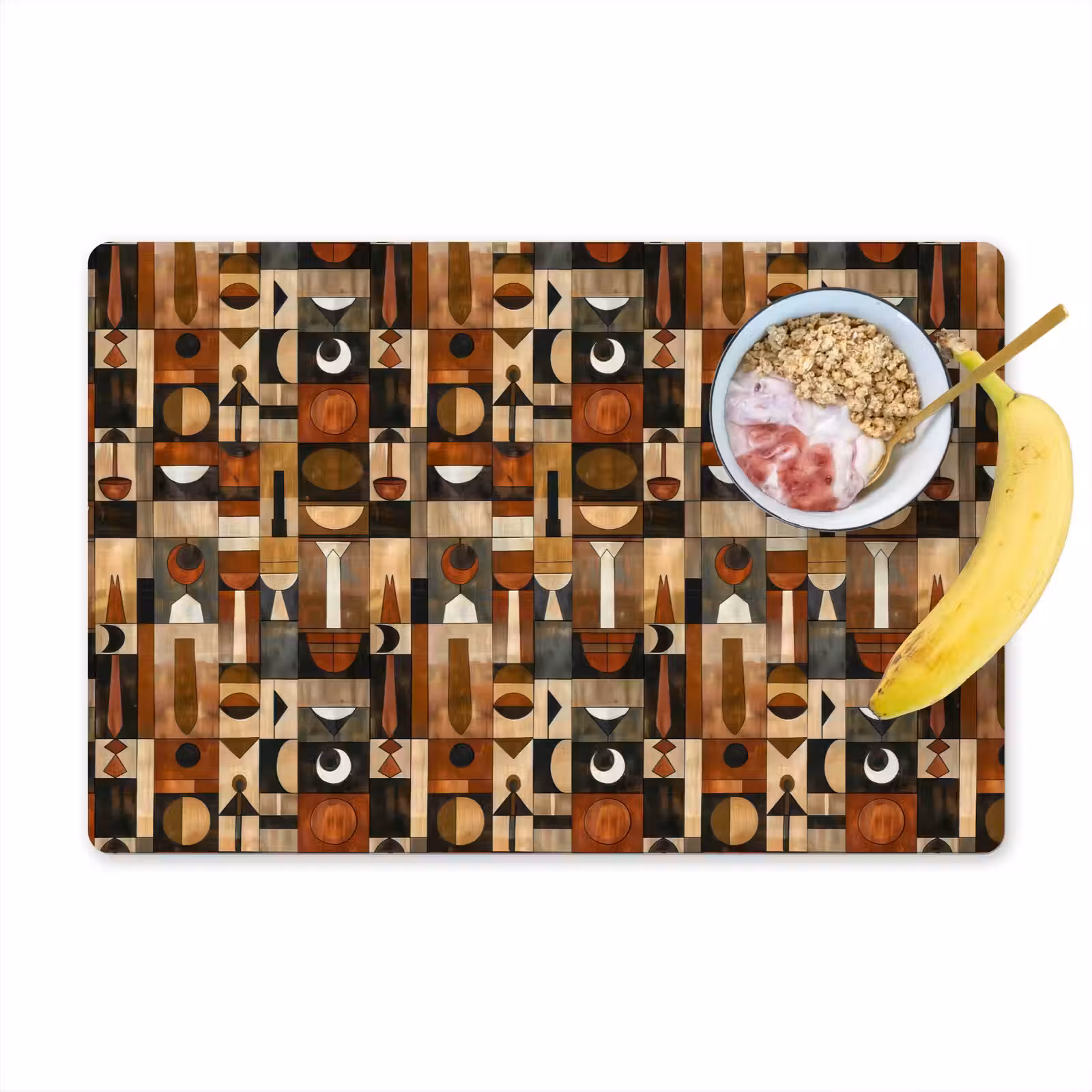 Tischset - 6 Stück - Terrakotta – Geometrisch – Mid-Century – Muster — 1