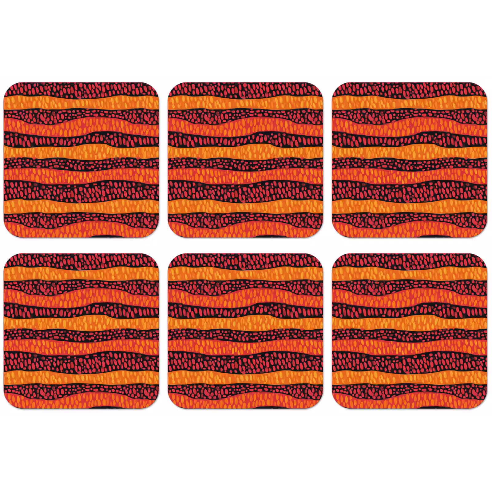 Untersetzer - Orange – Rosa – Ausdrucksstark – Muster — 1