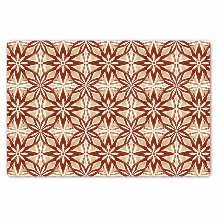 Tischset - 6 Stück - Bordeauxrot – Geometrisch – Fliese – Muster — 6
