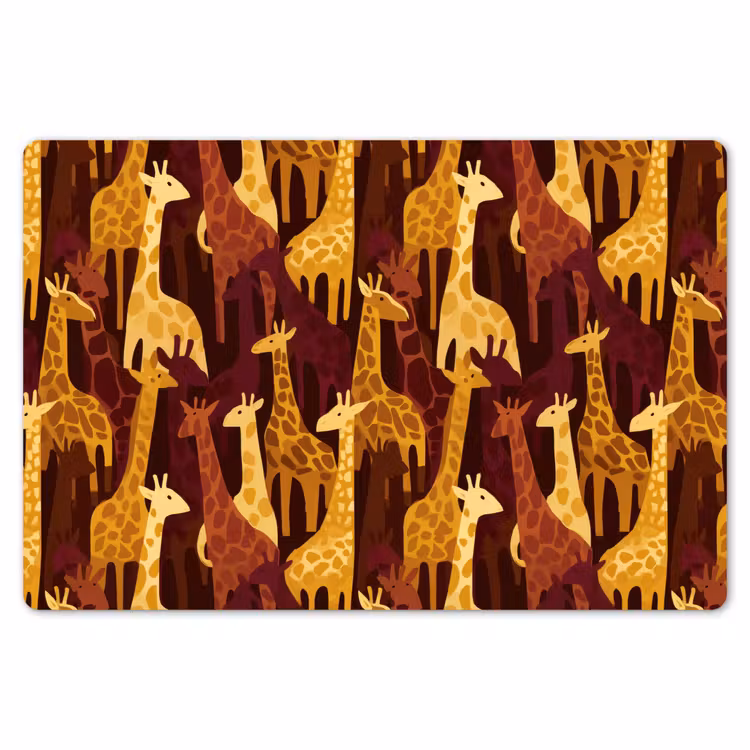Tischset - 6 Stück - Braun – Giraffen – Safari – Muster — 6