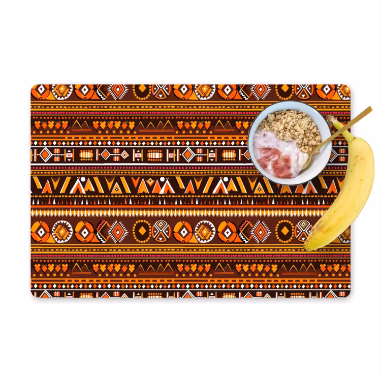 Tischset - 6 Stück - Orange – Ethnisch – Tribal – Geometrisch – Muster — 1