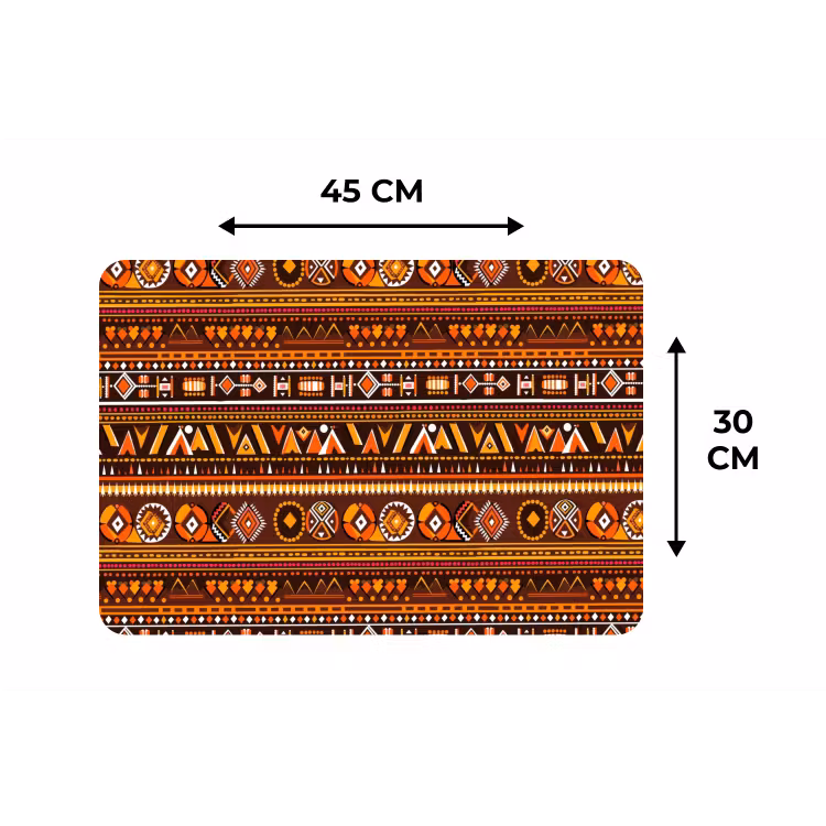 Tischset - 6 Stück - Orange – Ethnisch – Tribal – Geometrisch – Muster — 3