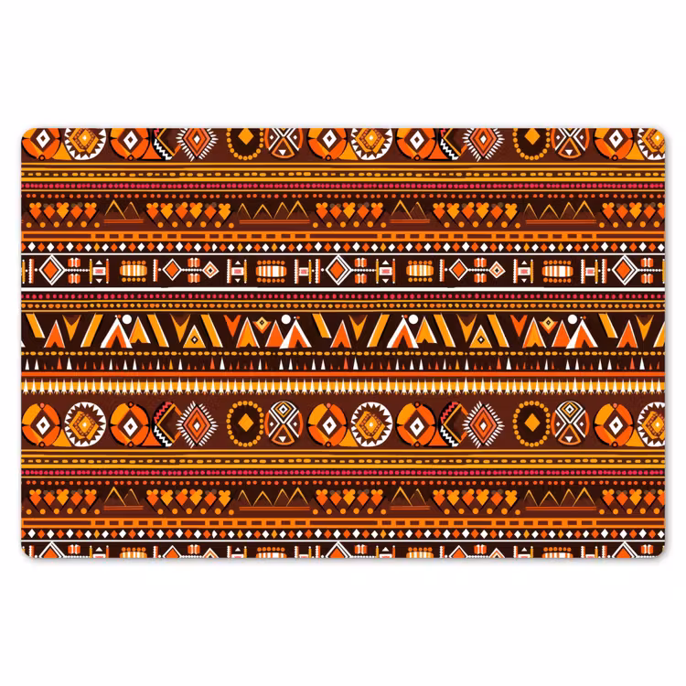 Tischset - 6 Stück - Orange – Ethnisch – Tribal – Geometrisch – Muster — 6