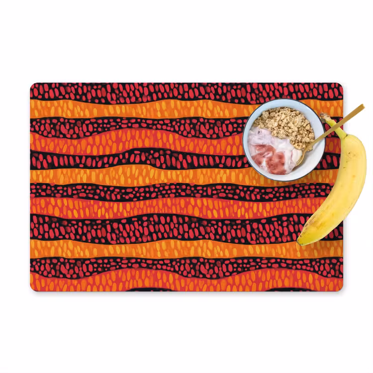 Tischset - 6 Stück - Orange – Rosa – Ausdrucksstark – Muster — 1