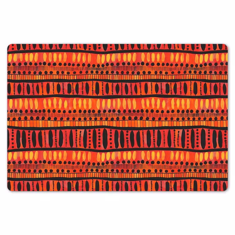 Tischset - 6 Stück - Rot – Orange – Ethnisch – Ausdrucksstark – Muster — 6