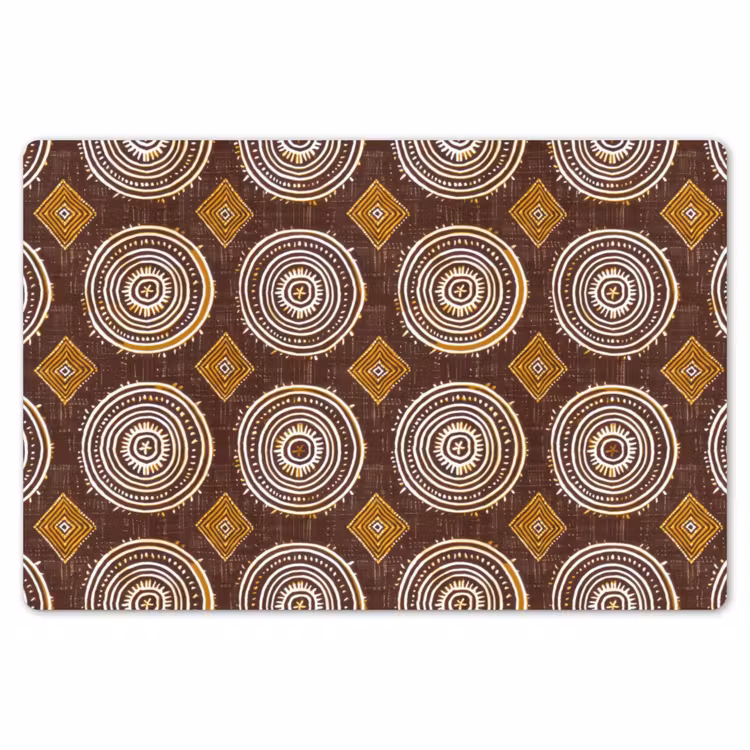 Tischset - 6 Stück - Schokoladenbraun – Ethno – Tribal – Kreise – Muster — 6