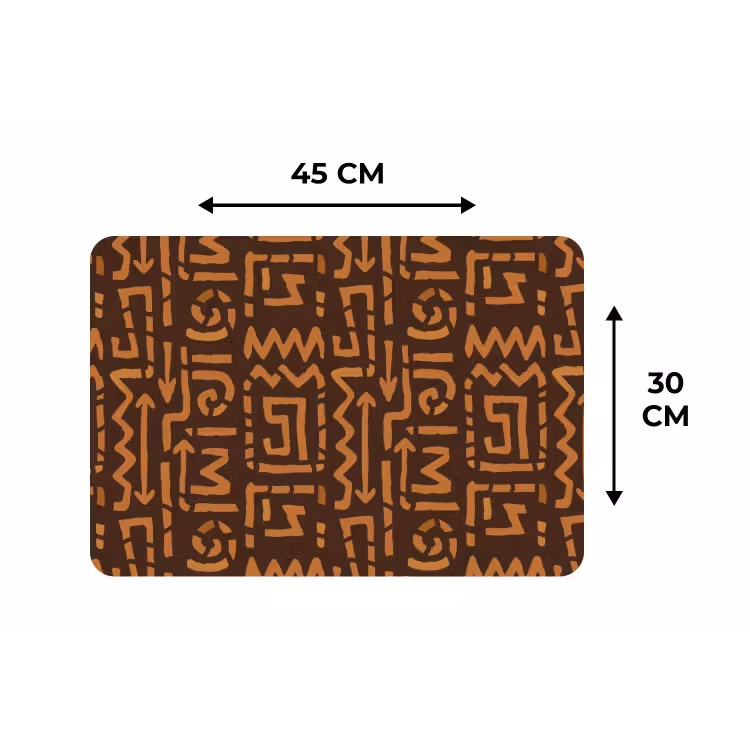 Tischset - 6 Stück - Schokoladenbraun – Ethno – Tribal – Symbole — 3