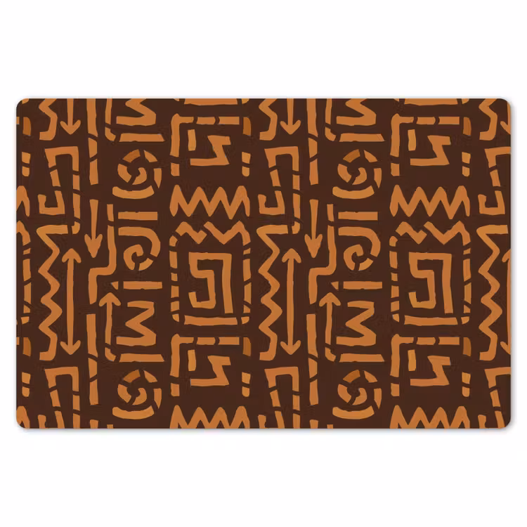 Tischset - 6 Stück - Schokoladenbraun – Ethno – Tribal – Symbole — 6