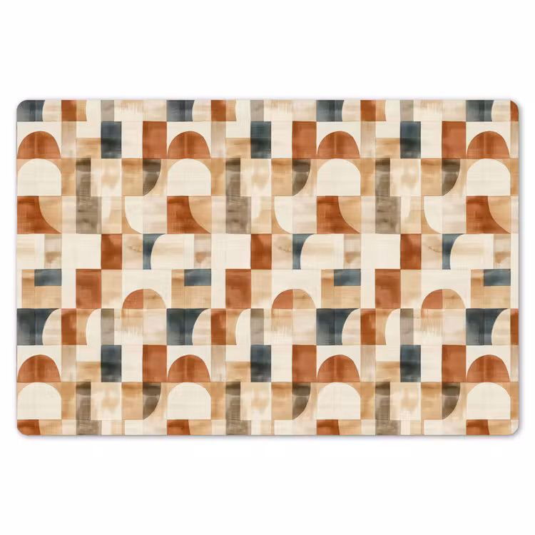 Tischset - 6 Stück - Terrakotta – Geometrisch – Aquarell – Textur — 6