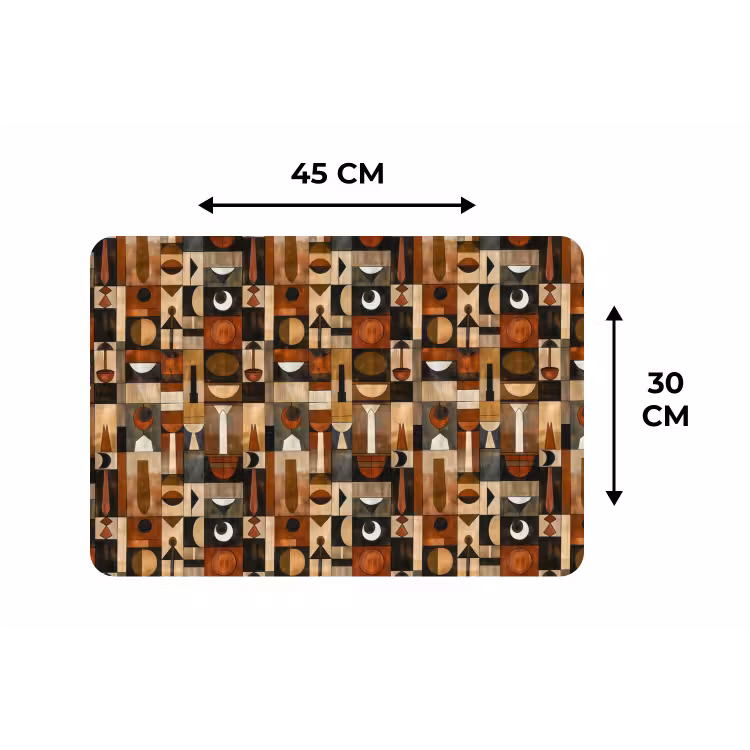 Tischset - 6 Stück - Terrakotta – Geometrisch – Mid-Century – Muster — 3