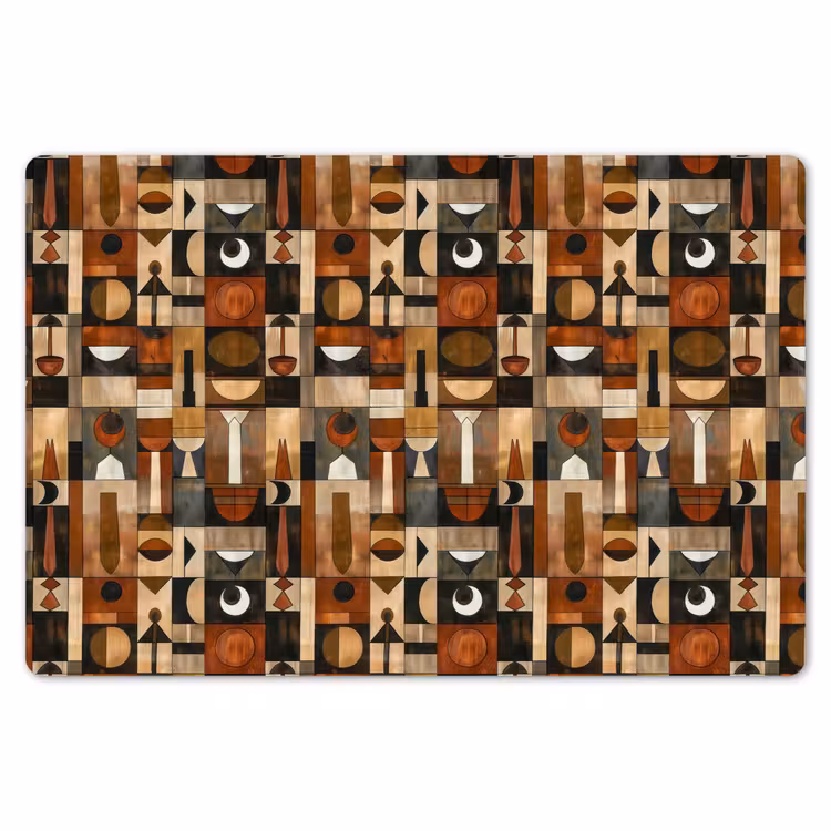 Tischset - 6 Stück - Terrakotta – Geometrisch – Mid-Century – Muster — 6