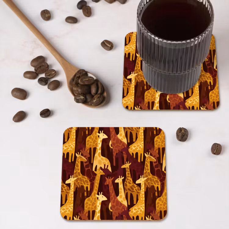 Untersetzer - Braun – Giraffen – Safari – Muster — 4