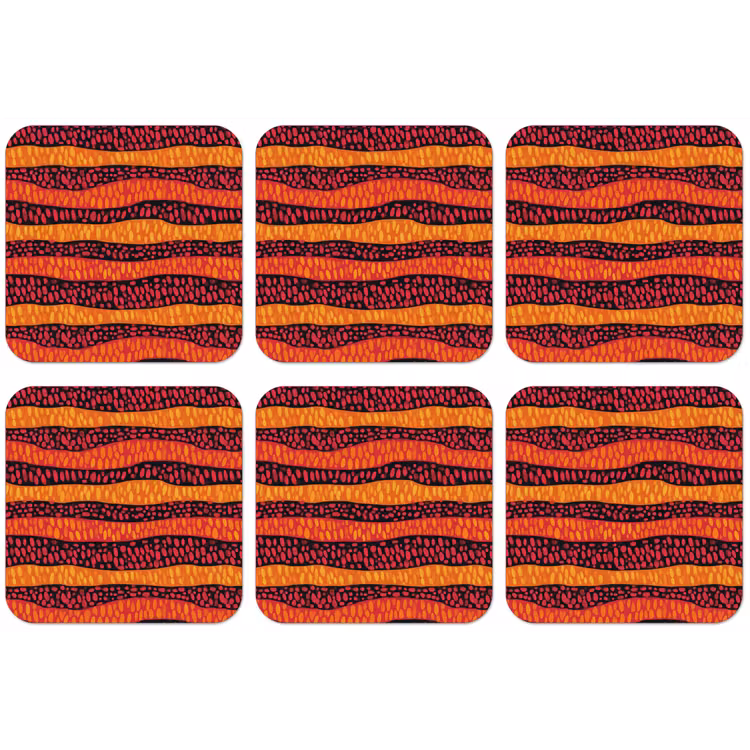 Untersetzer - Orange – Rosa – Ausdrucksstark – Muster — 1