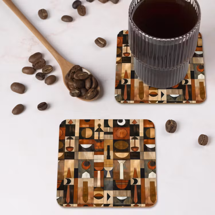 Untersetzer - Terrakotta – Geometrisch – Mid-Century – Muster — 4